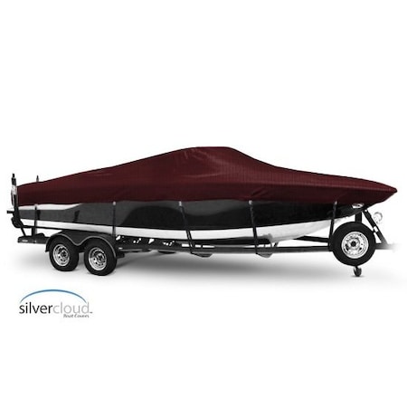 Eevelle Silvercloud Boat Cover SKI BOAT Low Profile Windshield Inboard 17' 6in. L 86in. W Burgundy SCSK1786-BRG